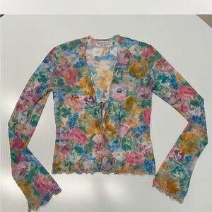RESA Multicolor Floral Tie Top